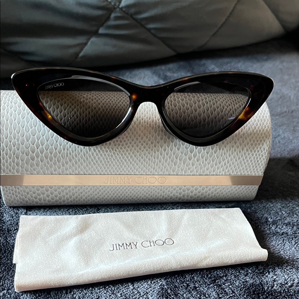 Jimmy Choo Brown Cat-Eye Sunglasses